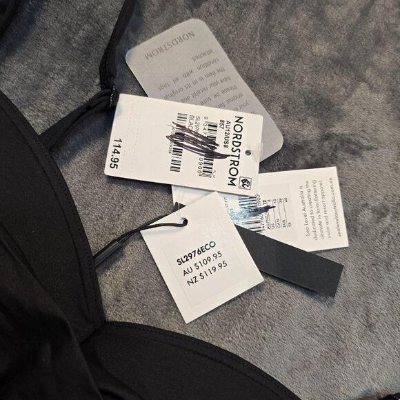 Sea Level Black Twist Front One Piece Swimsuit Women’s 8 Sustainable NWT - Picture 10 of 15